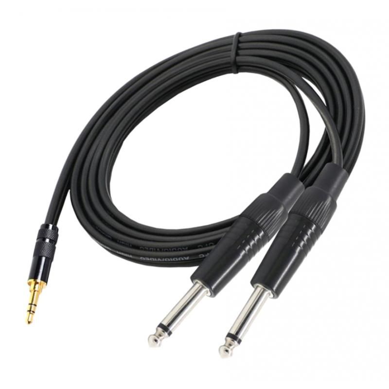 1m 2m 1.5m 3.5mm 1/8"  Dual 6.35mm 1/4" TS  Y-Cable Cord