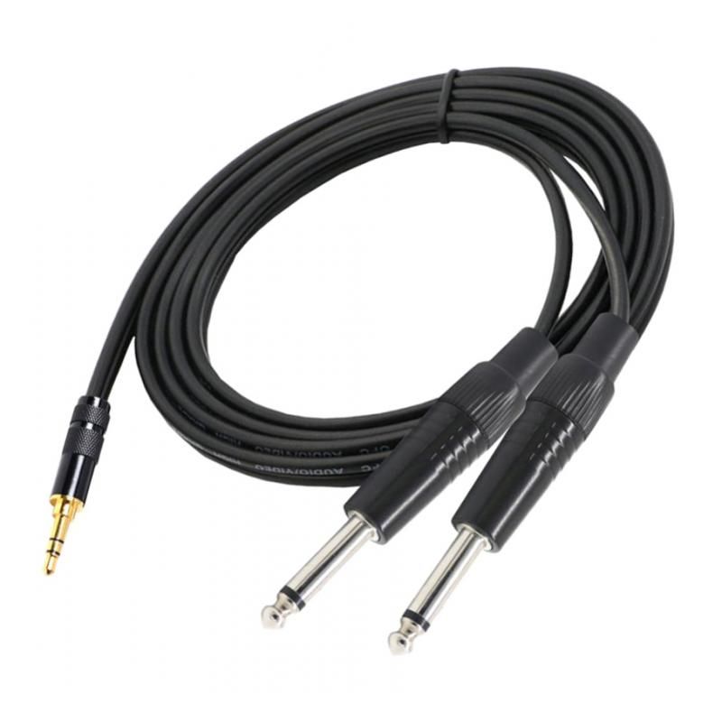 1m 2m 1.5m 3.5mm 1/8"  Dual 6.35mm 1/4" TS  Y-Cable Cord