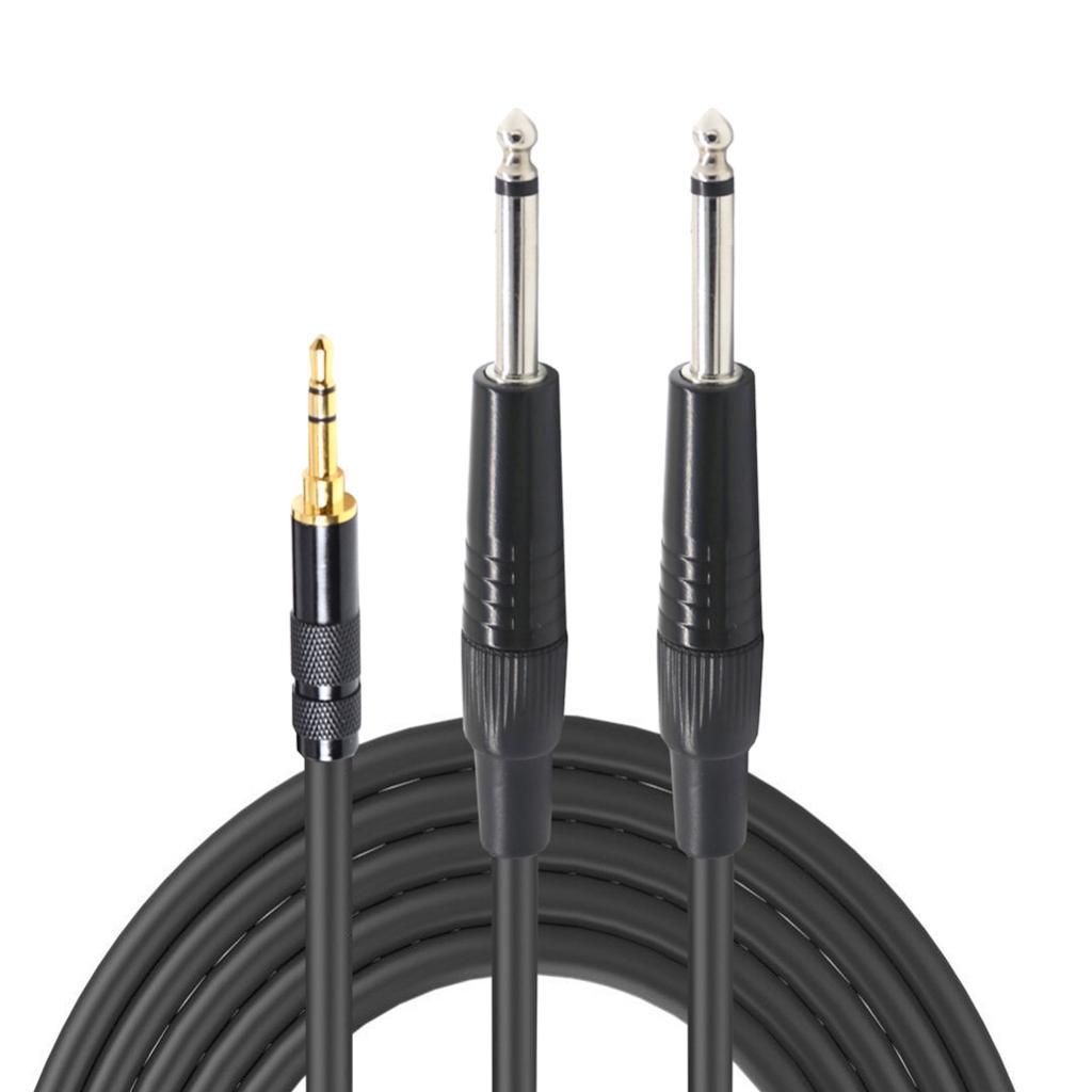 1m 2m 1.5m 3.5mm 1/8"  Dual 6.35mm 1/4" TS  Y-Cable Cord