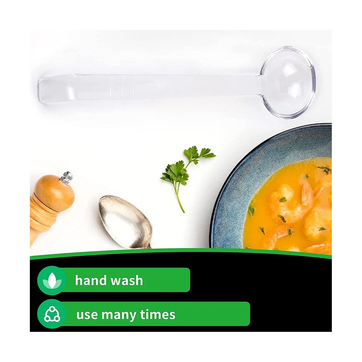 30 Pieces Clear Small Ladles for Sauce Long Punch Plastic