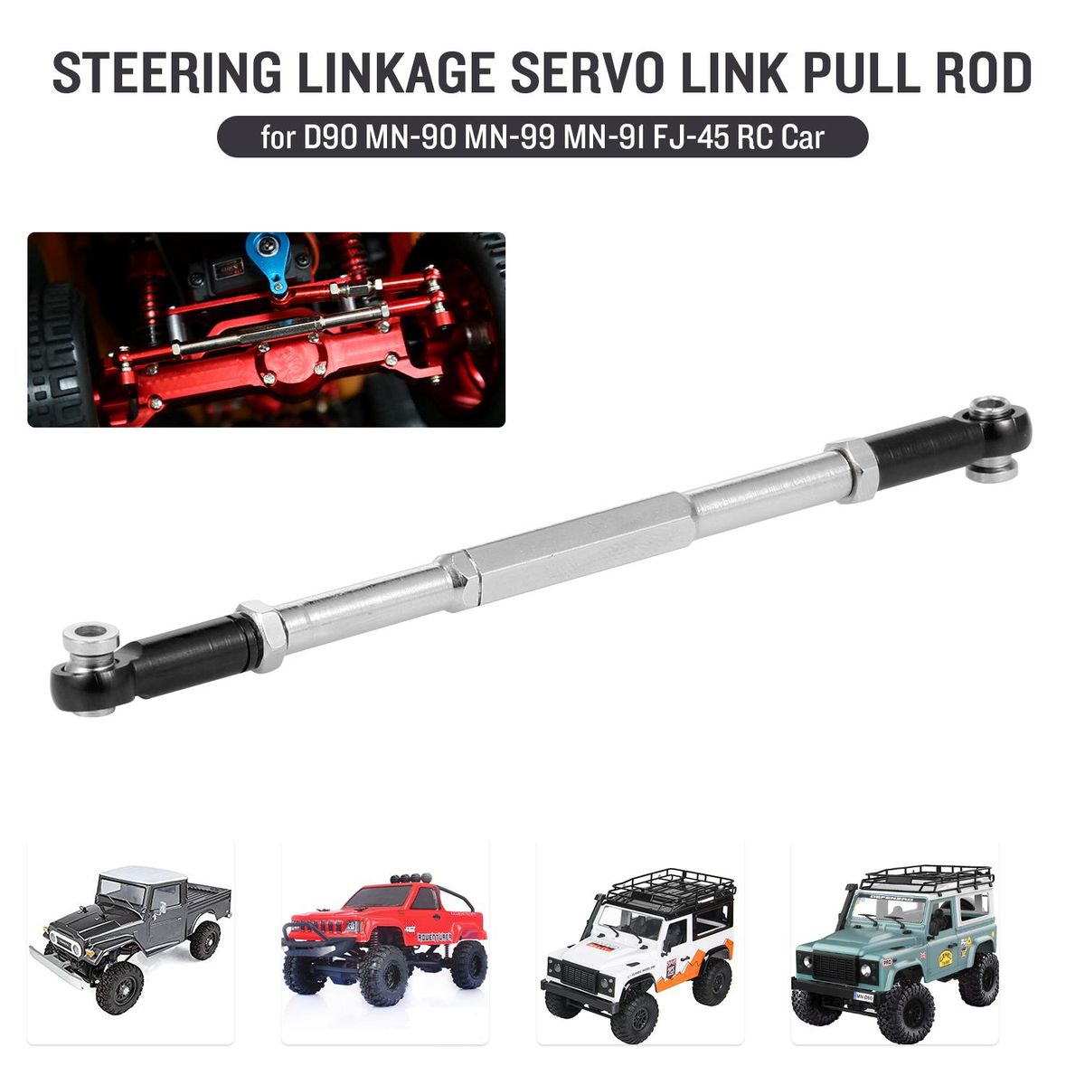 Replacement for MN-D90 MN-90 MN-99 MN-91 FJ-45 RC Car Steering Linkage Servo Link Pull Rod Turnbuckle Aluminum Alloy Upgrade Parts