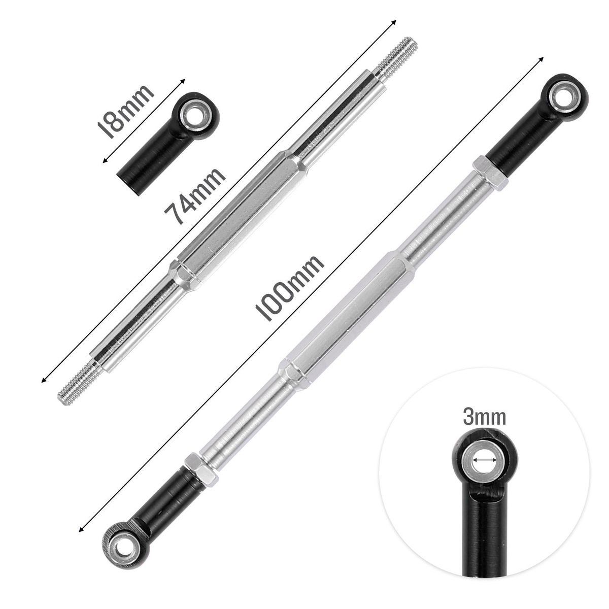 Replacement for MN-D90 MN-90 MN-99 MN-91 FJ-45 RC Car Steering Linkage Servo Link Pull Rod Turnbuckle Aluminum Alloy Upgrade Parts