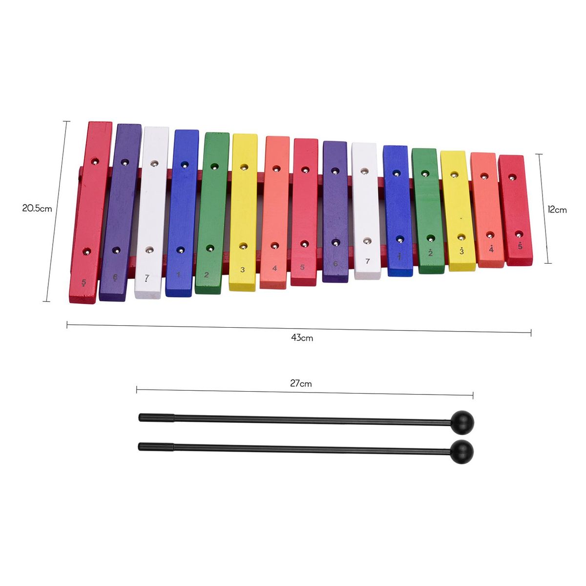 15 Keys Xylophone Colorful Musical Percussion Instrument Early Education Instrument for Music Sense Development