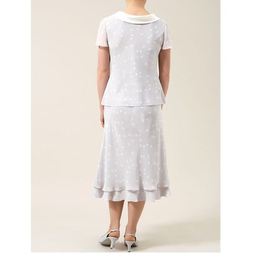 Spotted Chiffon Skirt and Top - Light Grey