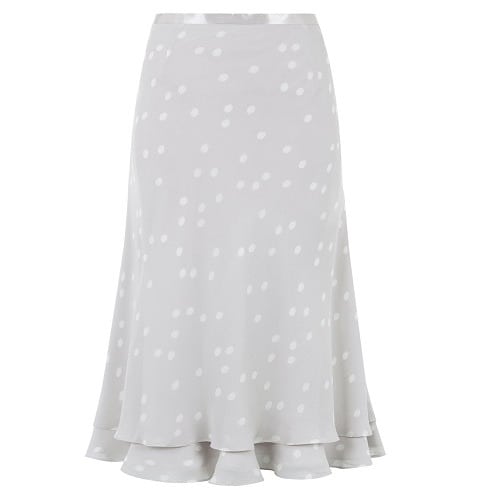Spotted Chiffon Skirt and Top - Light Grey