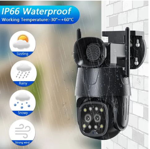 Dual Lens Surveillance WiFi PTZ AI Human Tracking IP Camera
