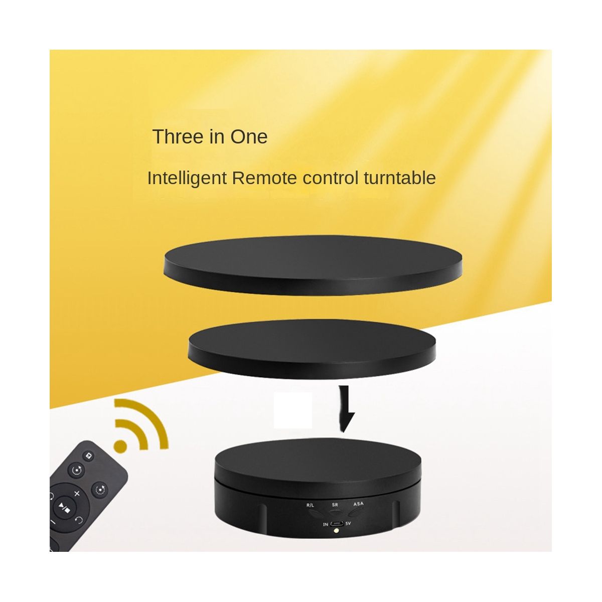 3 Speeds Electric Rotating Visualizer 360° Turntable USB