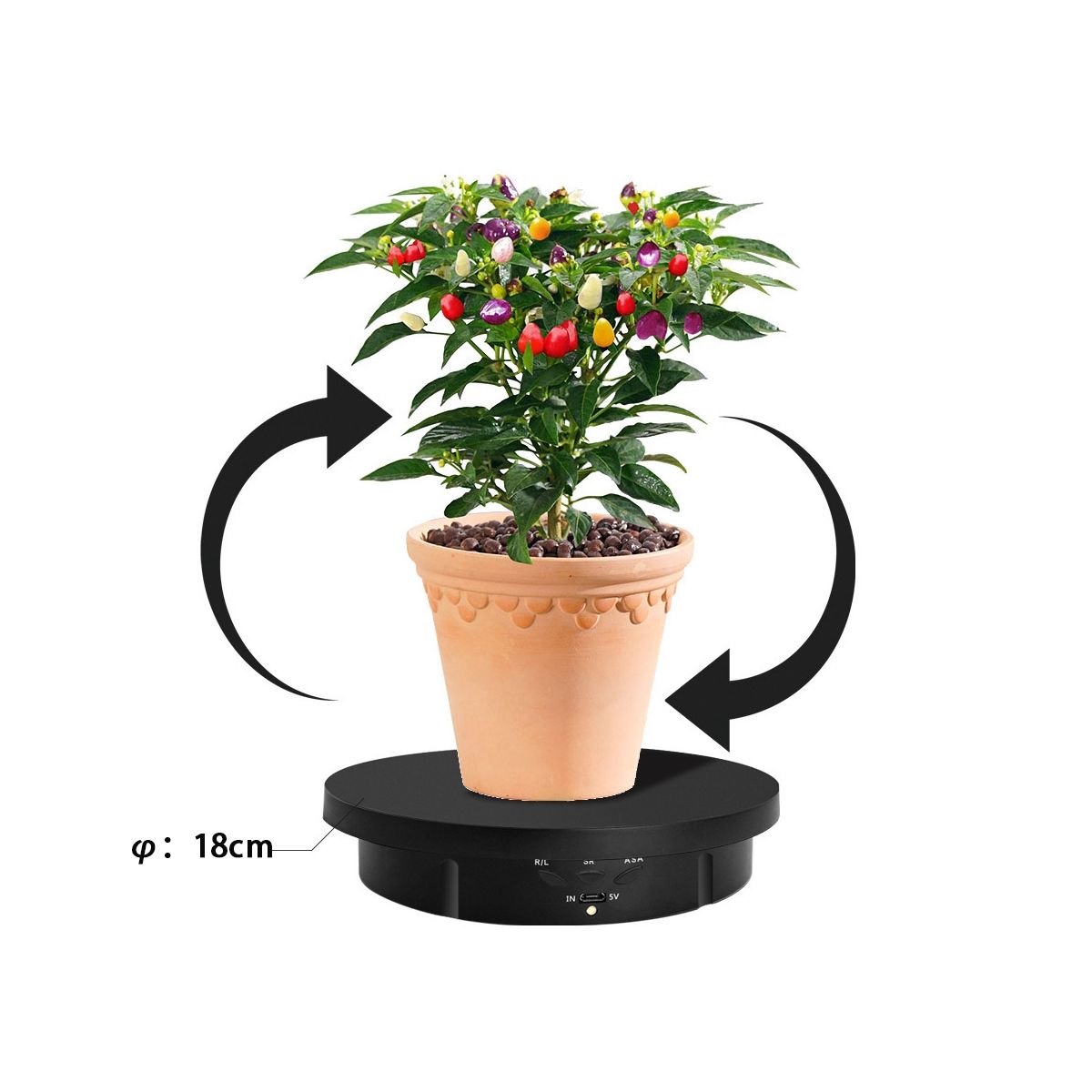 3 Speeds Electric Rotating Visualizer 360° Turntable USB