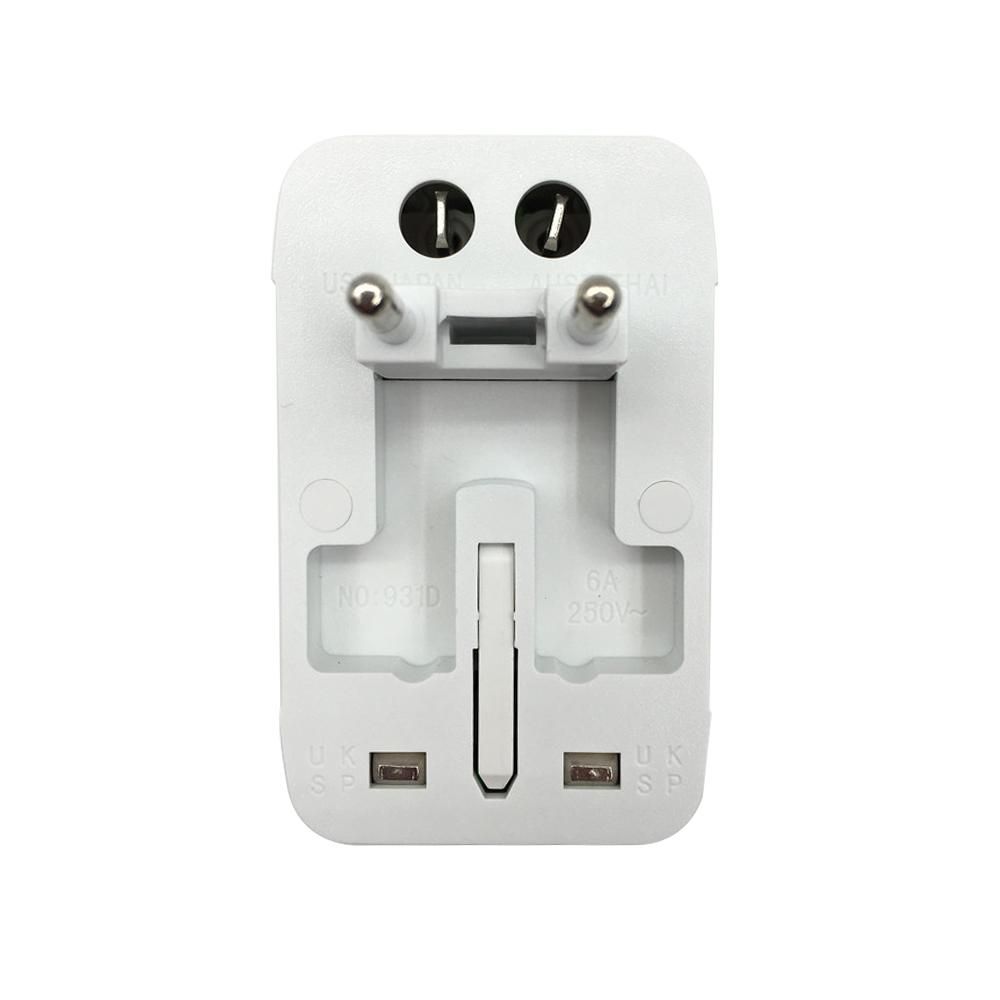 All-In-One Universal World Wide Travelling AC Adapter Plug (AU/UK/US/EU) International Power Charger Electric USB Power Plug Socket Adaptor Converter,(1 Pack, White)