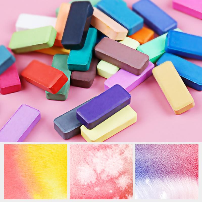 Joerchone 36/48 Colors High Quality Solid Watercolor Paint Set Art Supplies Fountain Pen 9-Piece Set