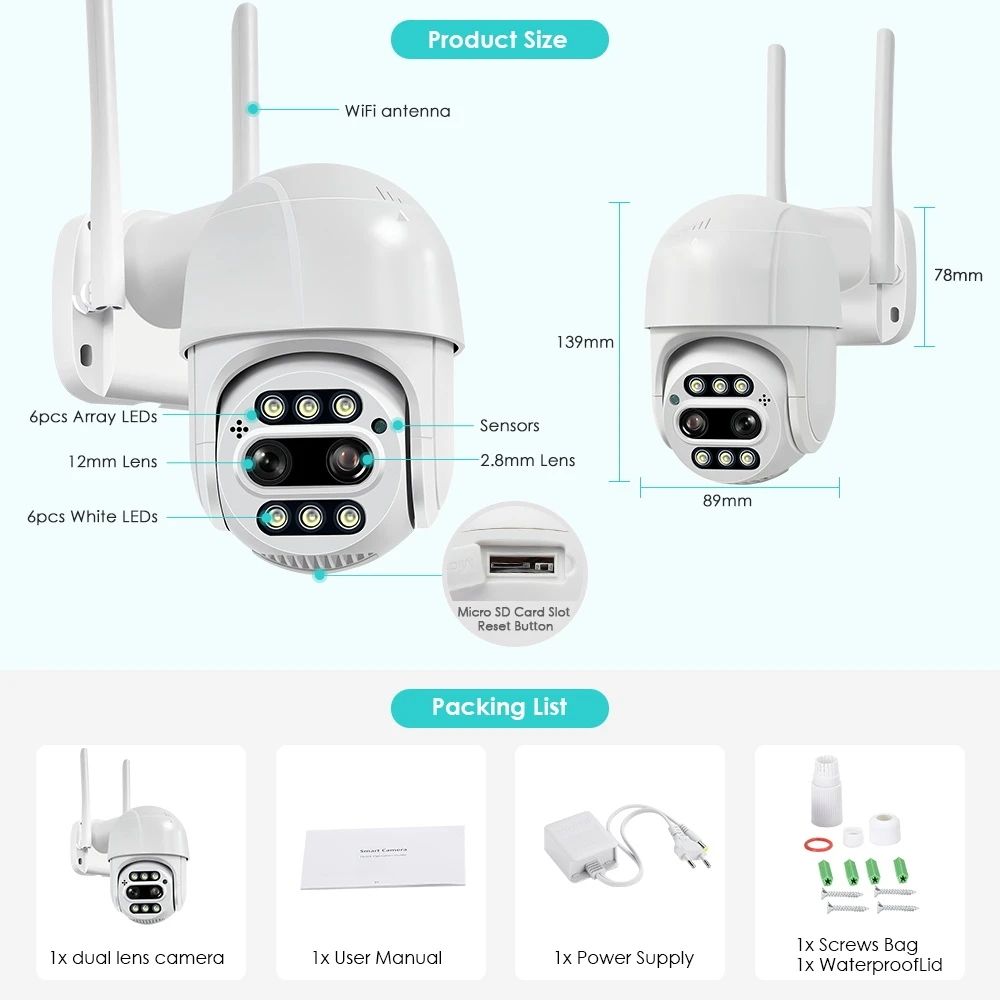 2MP E27 Bulb Surveillance Camera Night Vision Automatic