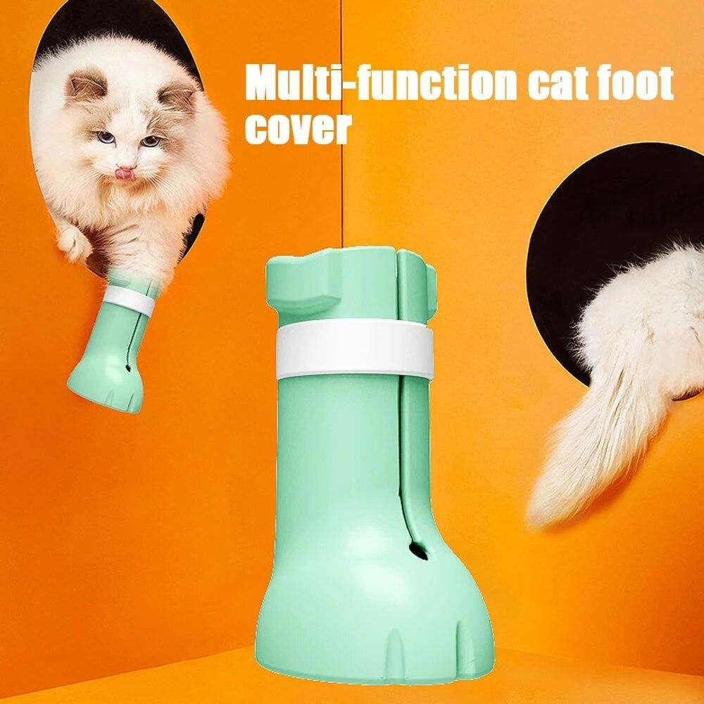 4pcs Adjustable Pet Cat Paw Protector For Bath Anti Scratching Soft Silicone Boots Shoes Trim Nail Cover Pet Grooming Supplies