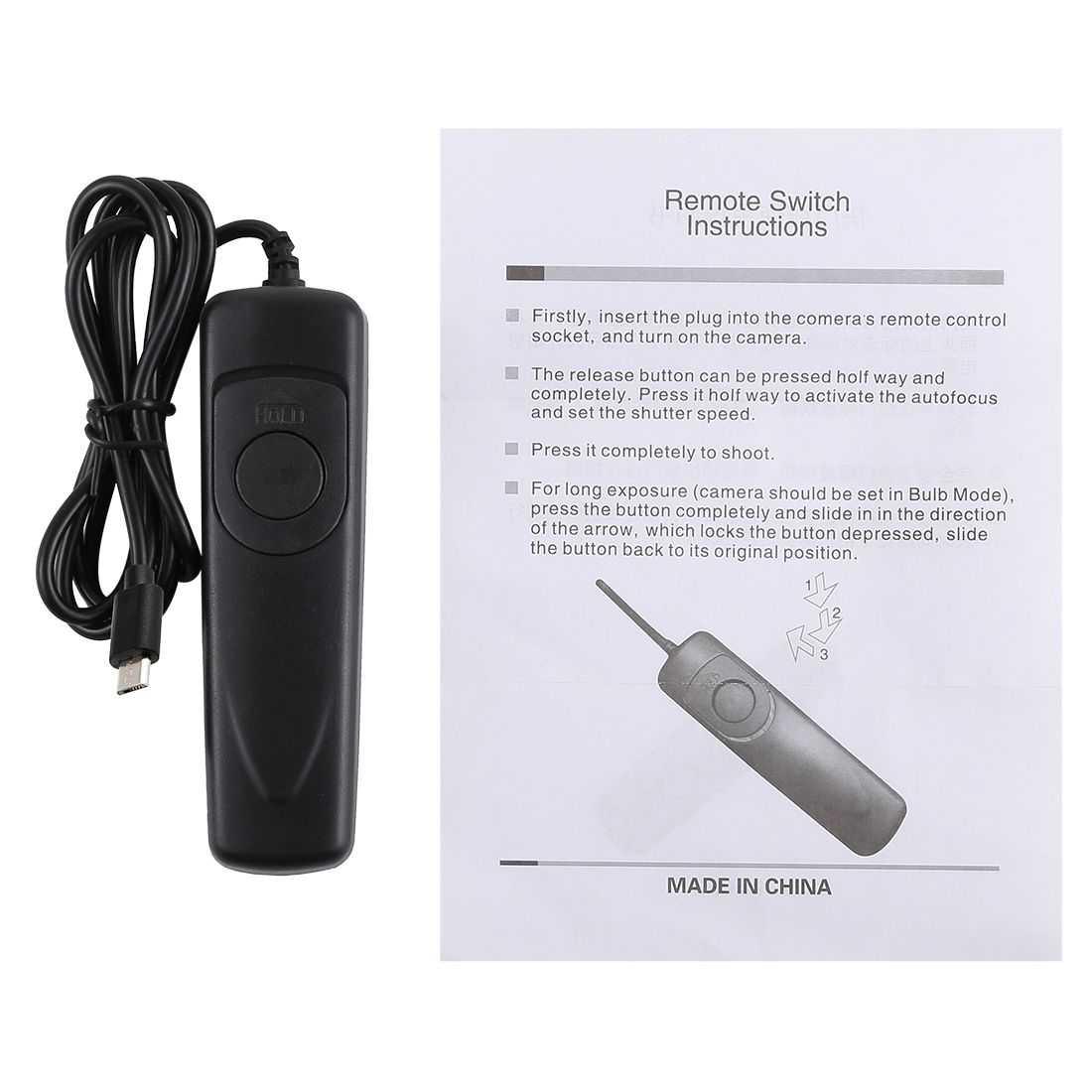 Cuely RR-90 Remote Switch Shutter Release Cord For Fujifilm X-T100 / X-Pro 2 / X-T1 / X-T20 / X-T10 / X30 / X-E2 / X-A10 / X-A3 / X-A2 / X100F / X100T