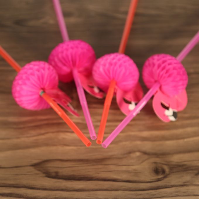 50Pcs/Set Cute Plastic Straws For Birthday Wedding Baby