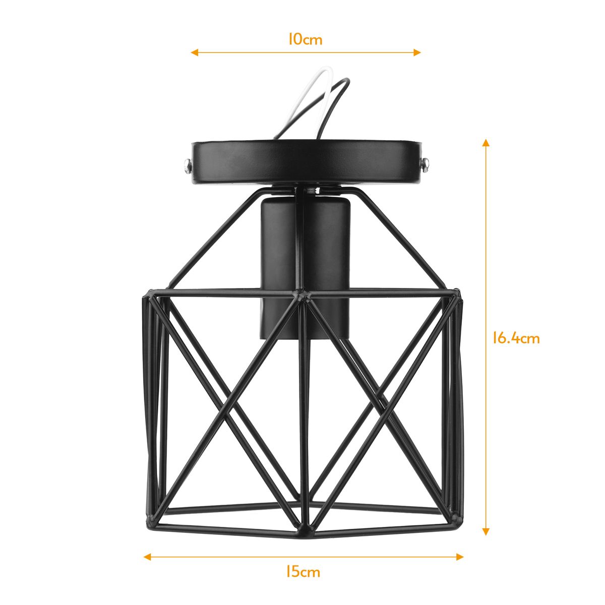 Pendant Light Shade Metal Hexagonal Vintage Light Bulb Cage