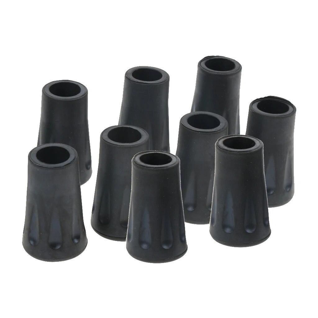10pcs Mobility Aids Anti Slip Rubber Stick Foot Replacement Tips for Hiking Trekking Pole Cane Walking Sticks Crutches
