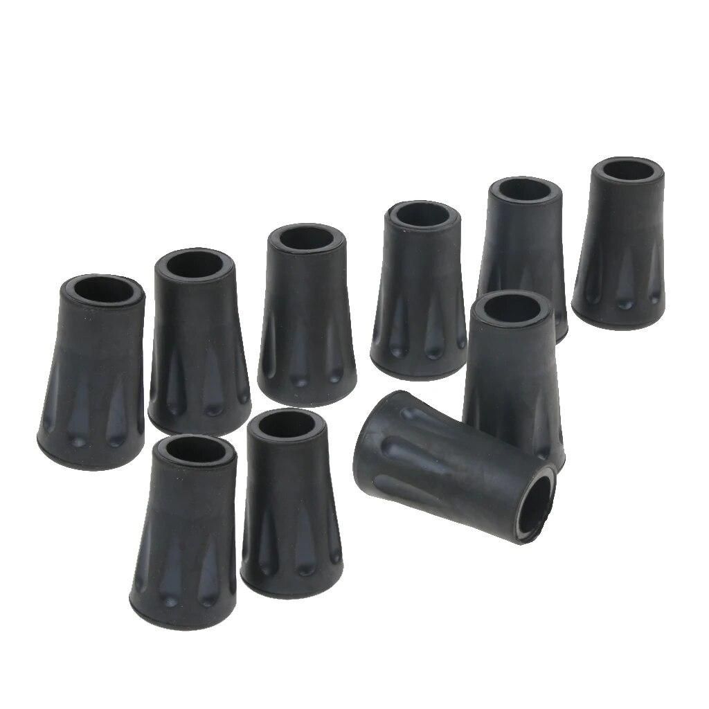 10pcs Mobility Aids Anti Slip Rubber Stick Foot Replacement Tips for Hiking Trekking Pole Cane Walking Sticks Crutches