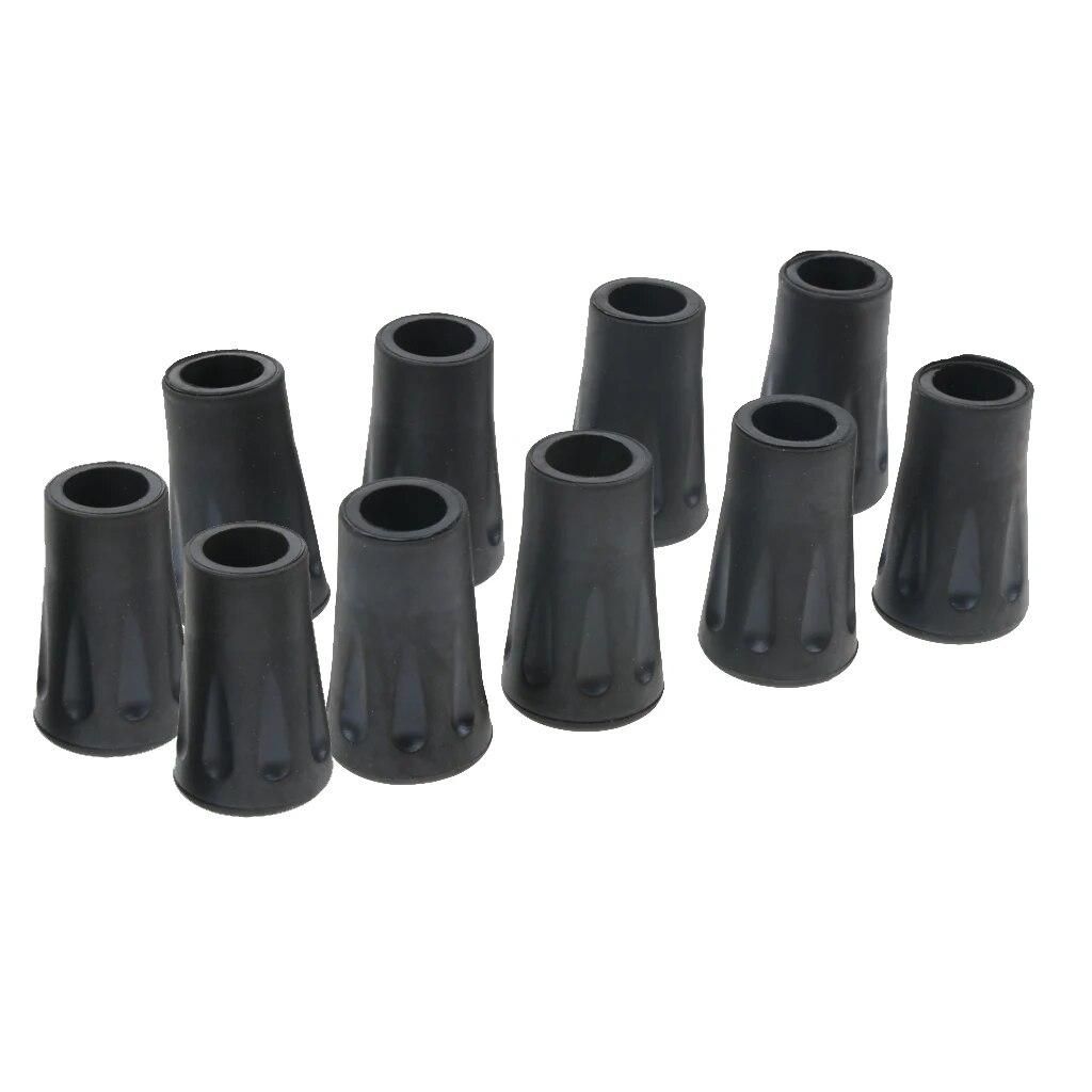 10pcs Mobility Aids Anti Slip Rubber Stick Foot Replacement Tips for Hiking Trekking Pole Cane Walking Sticks Crutches