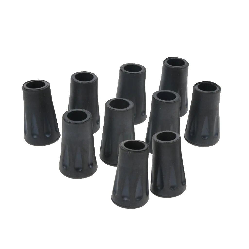 10pcs Mobility Aids Anti Slip Rubber Stick Foot Replacement Tips for Hiking Trekking Pole Cane Walking Sticks Crutches