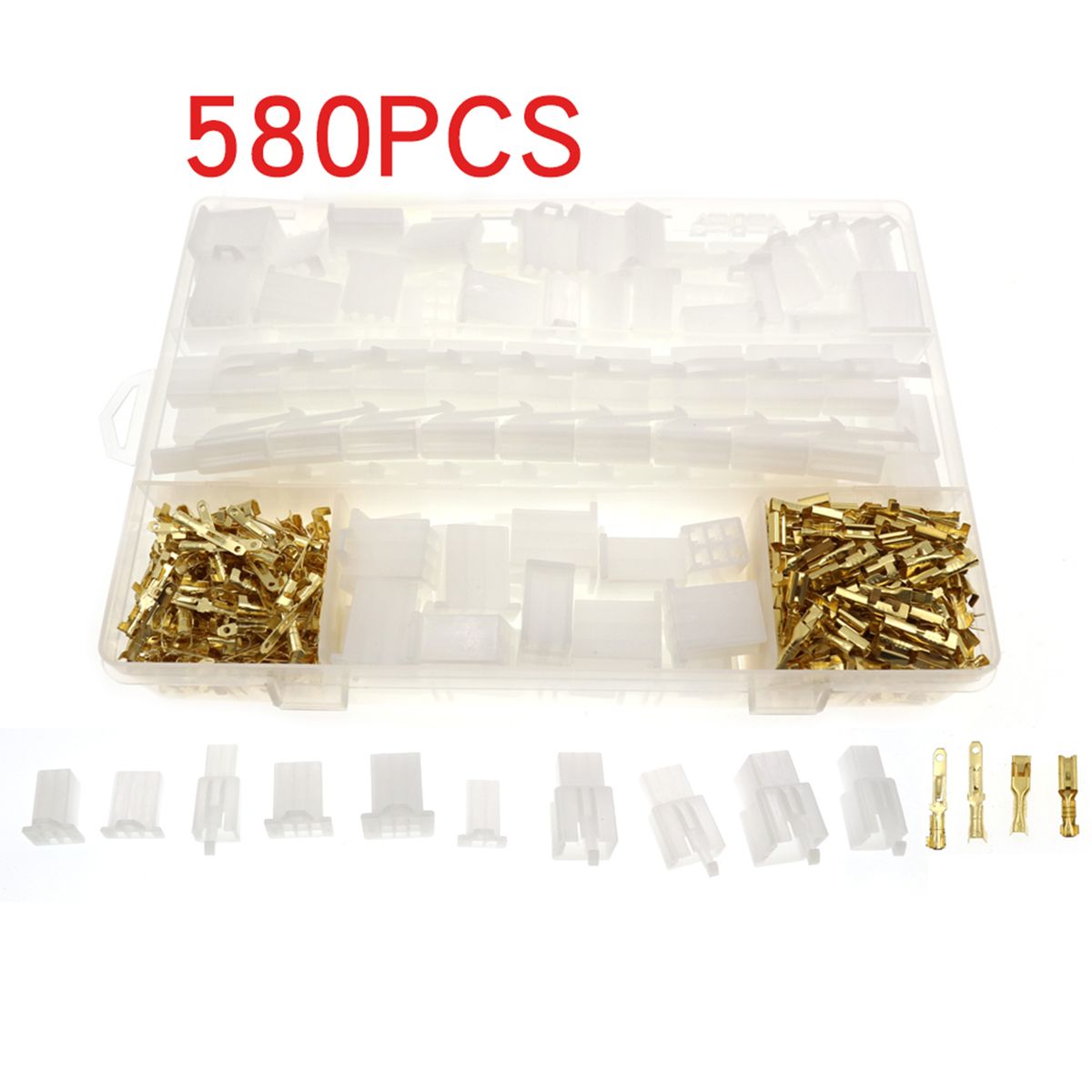 580PCS 2.8mm 2/3/4/6/9 Pin Electrical Wire Terminal
