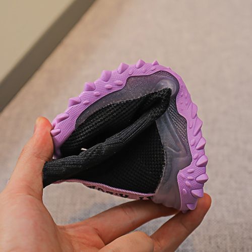 Children's Wool Knitted Socks Boys Girls Stretch Sports Shoes Purple Bottom