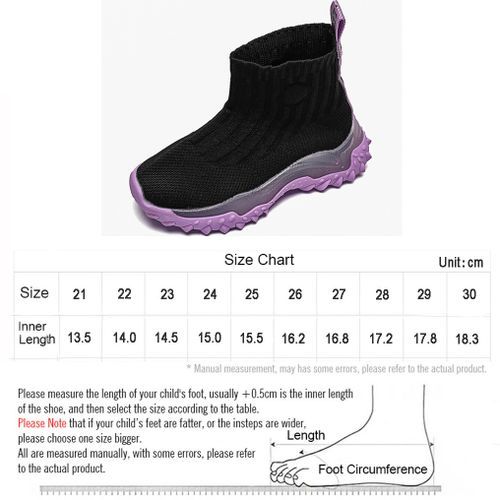 Children's Wool Knitted Socks Boys Girls Stretch Sports Shoes Purple Bottom