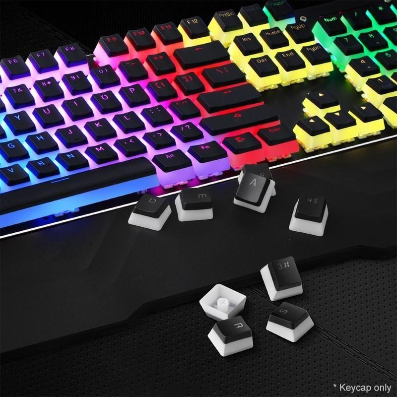 108Pcs Backlight Solid Color ABS Key Caps Replacement for