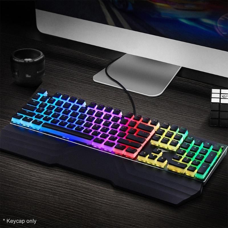 108Pcs Backlight Solid Color ABS Key Caps Replacement for