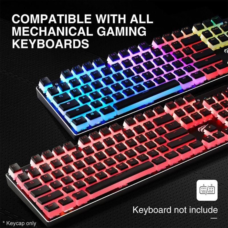 108Pcs Backlight Solid Color ABS Key Caps Replacement for