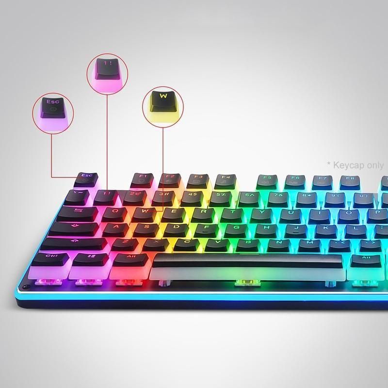 108Pcs Backlight Solid Color ABS Key Caps Replacement for