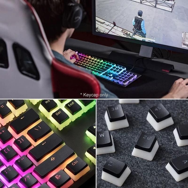 108Pcs Backlight Solid Color ABS Key Caps Replacement for
