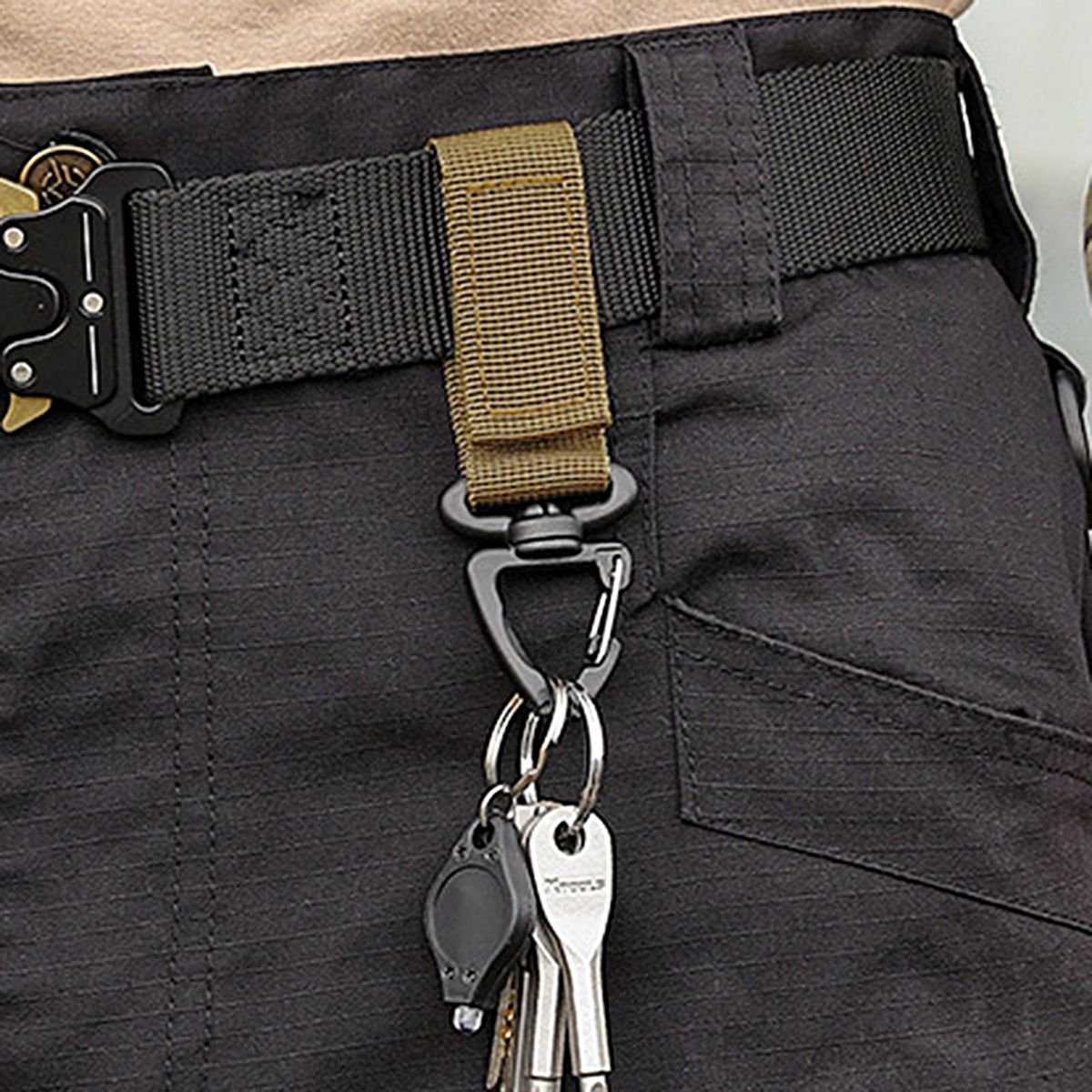 2Pcs Backpack Buckle Multifunctional Hiking Buckle Khaki