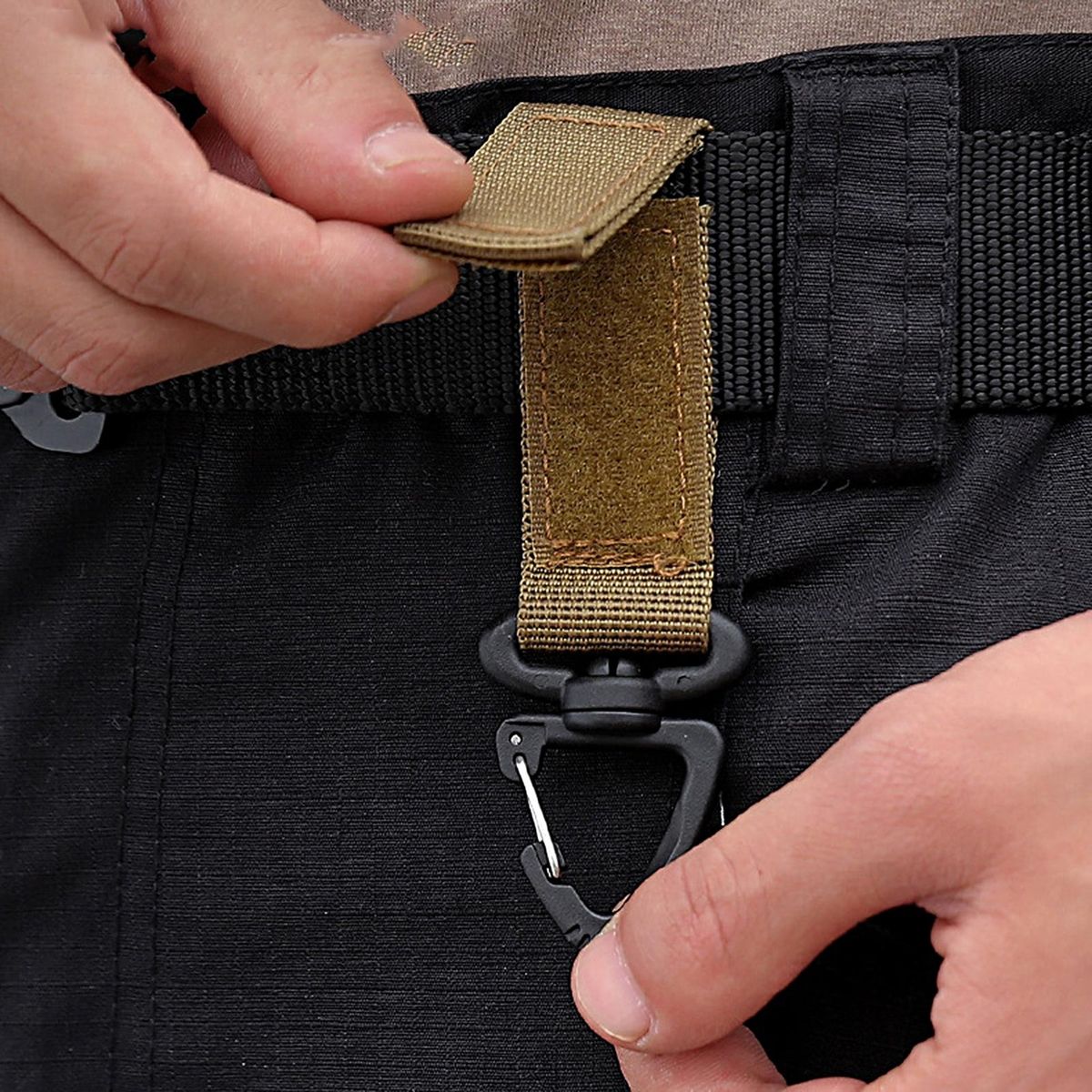 2Pcs Backpack Buckle Multifunctional Hiking Buckle Khaki