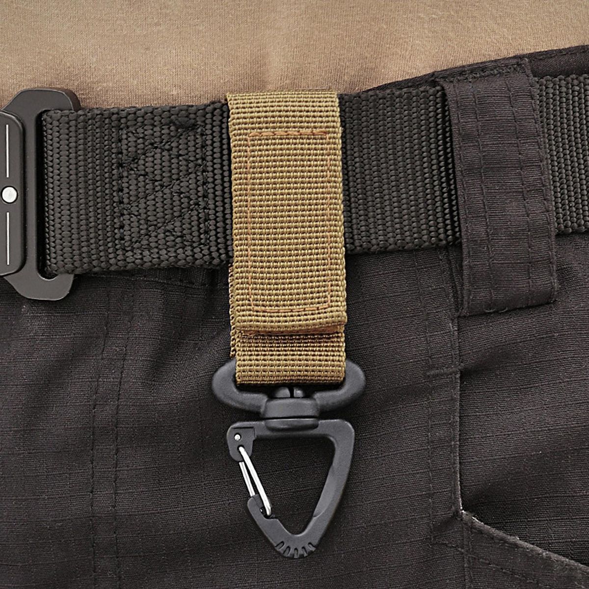 2Pcs Backpack Buckle Multifunctional Hiking Buckle Khaki