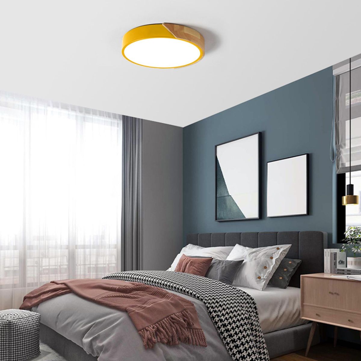 AC220-240V 24W  LED Round Circular Lamp Ceiling Light BT Connected Connection App Control with Remote Control for Aisle Stair Hallway Balcony Living Room Bedroom