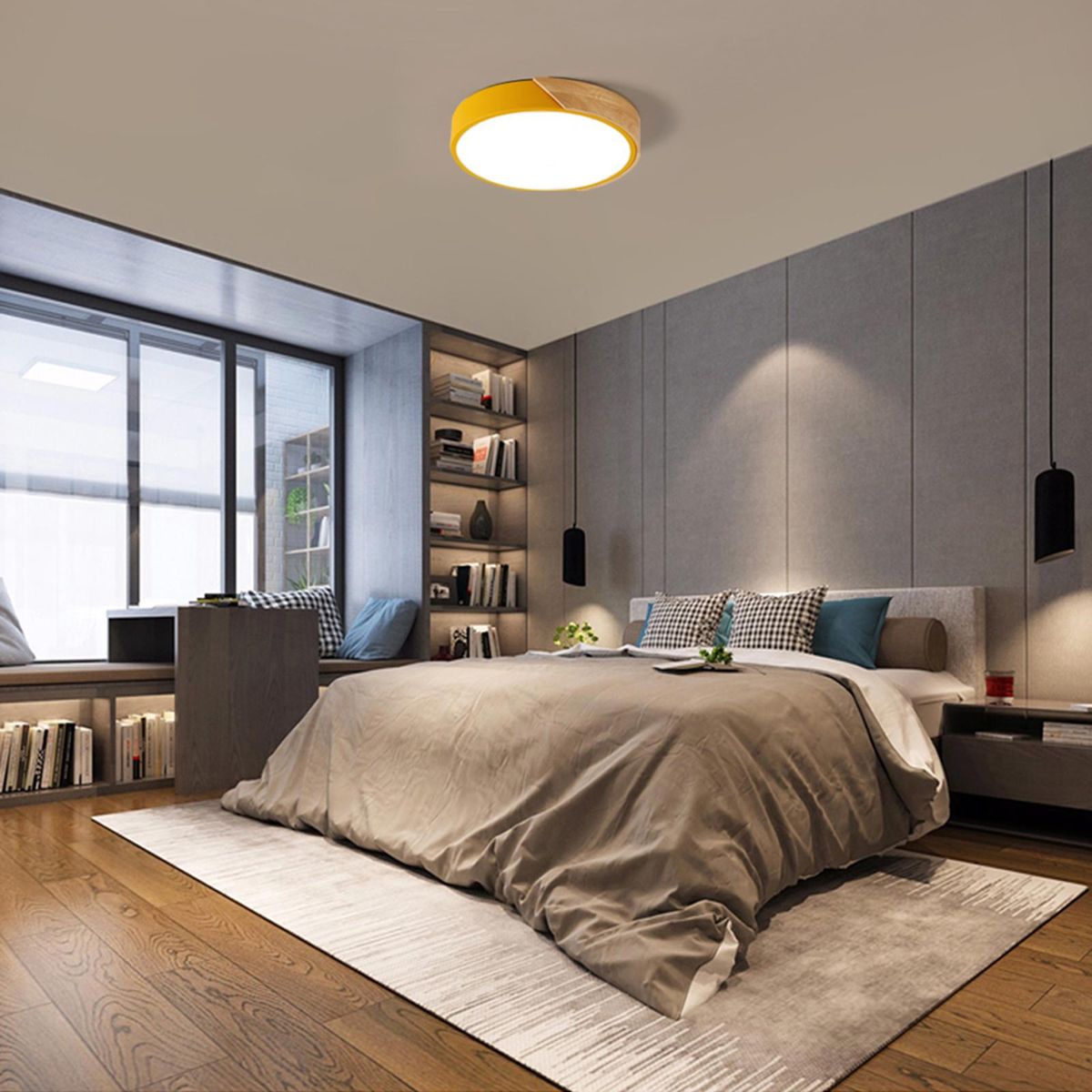 AC220-240V 24W  LED Round Circular Lamp Ceiling Light BT Connected Connection App Control with Remote Control for Aisle Stair Hallway Balcony Living Room Bedroom