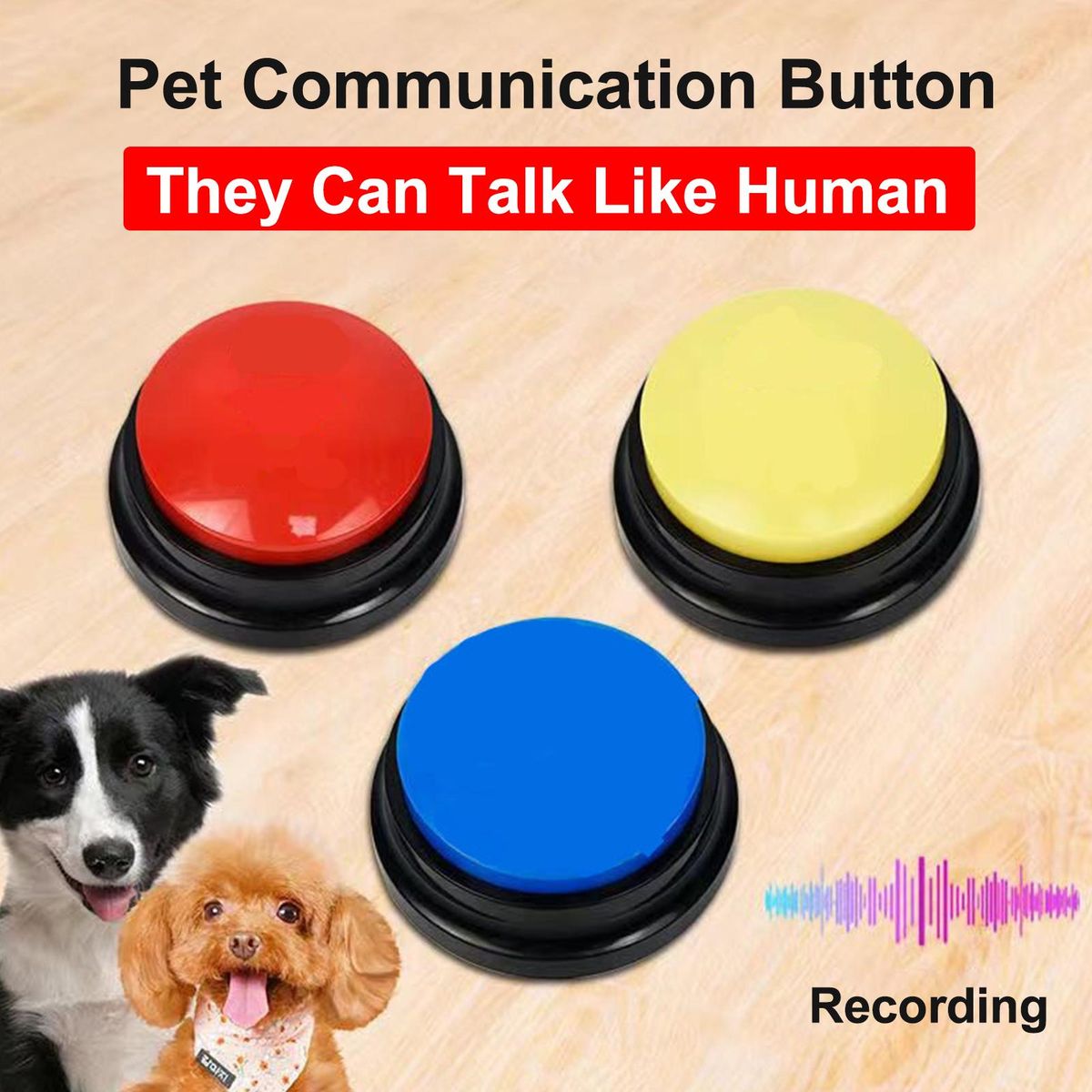 Dog Buttons Training Voice Recorder Squeeze Box Interactive Dog Communication Buttons Pet Training Toy Voice Dog Buttons