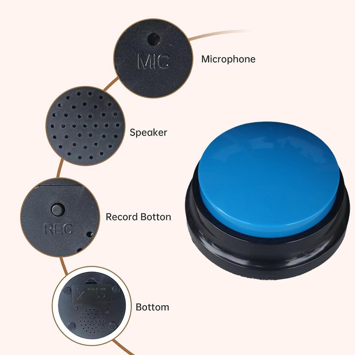 Dog Buttons Training Voice Recorder Squeeze Box Interactive Dog Communication Buttons Pet Training Toy Voice Dog Buttons