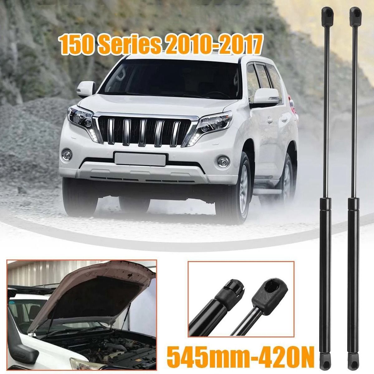 2Pcs Car Bonnet Hood Gas Spring For Toyota Land Cruiser