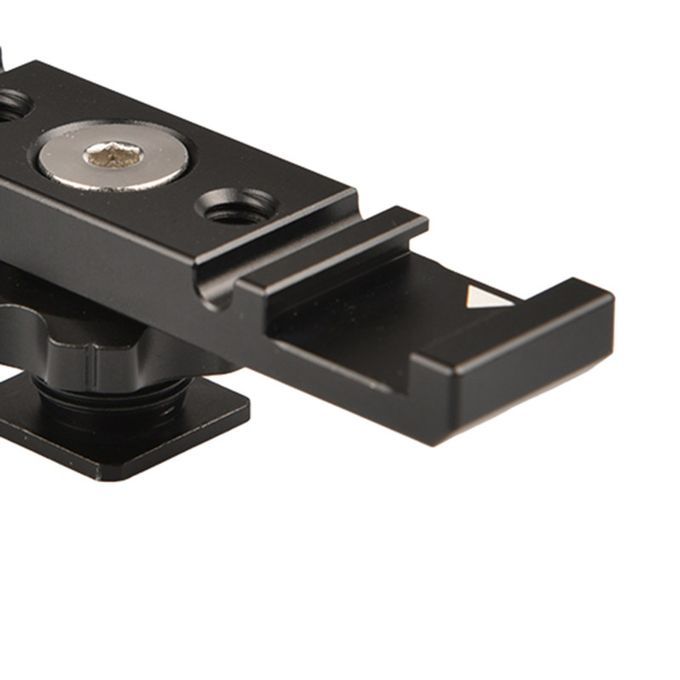 Hot Shoe Bracket Double Extension Bar Black Hot Shoe-Black