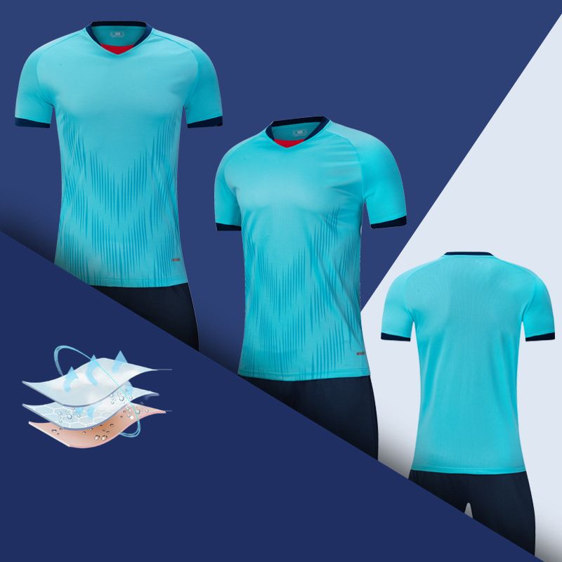 Short Sleeve Striped T-shirt Shorts Men Soccer Jersey Set
