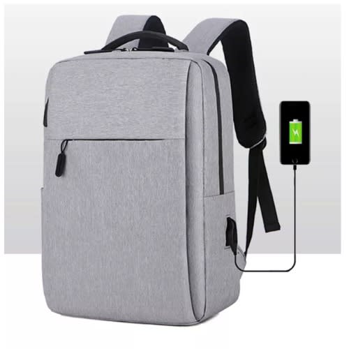 Smart Retro Laptop Backpack - Grey -14