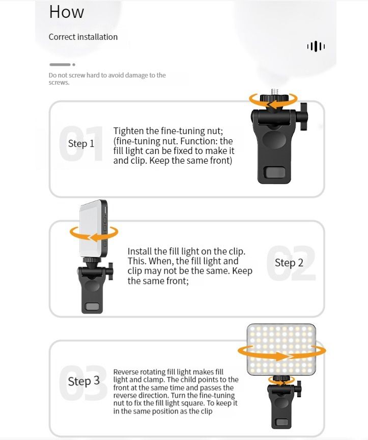 Mini LED Video Light Photography Fill-in Lamp 3000-6500K
