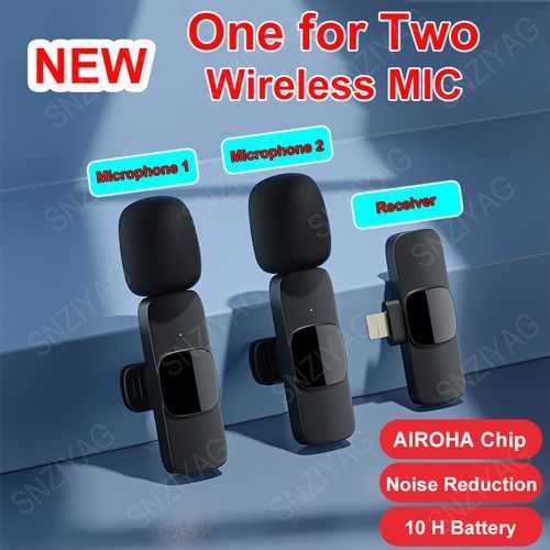 One For Two Wireless Lavalier Microphone Audio Video Recording Mic For Type C Phone Live Game Mobile Phone Camera