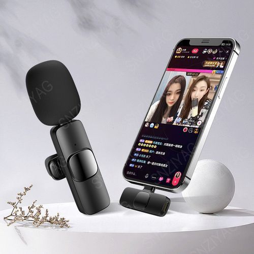 One For Two Wireless Lavalier Microphone Audio Video Recording Mic For Type C Phone Live Game Mobile Phone Camera