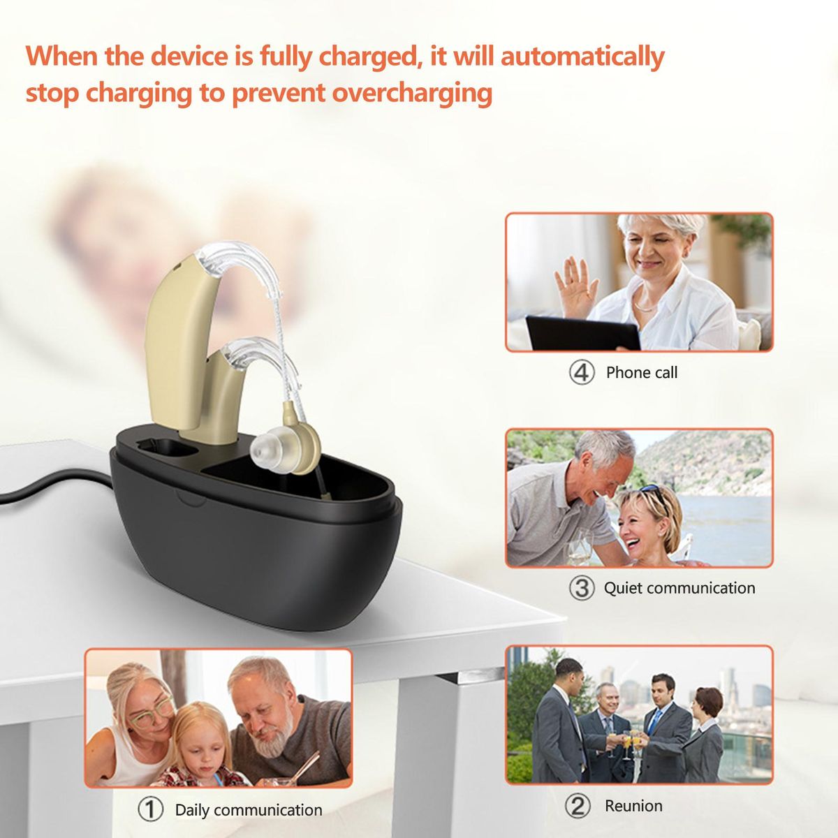 Sound Amplifier Hearing Aids In Ear Hearing Enhancement Device with Storage Case for Adults Seniors Daily & Travel