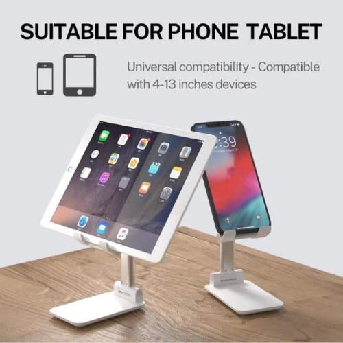 Foldable Desktop Mobile Phone Holder Stand-white