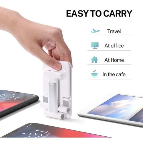 Foldable Desktop Mobile Phone Holder Stand-white