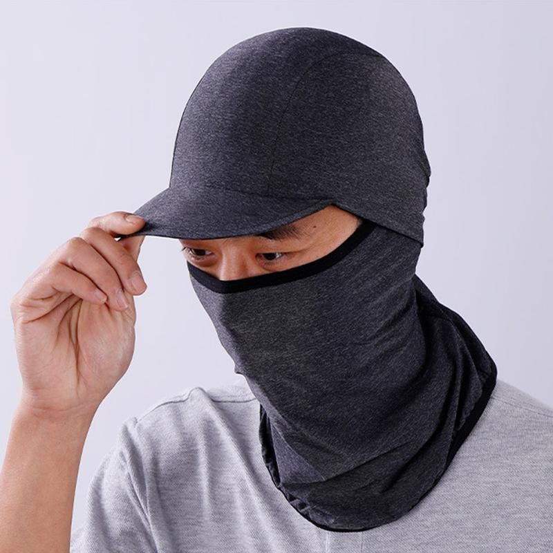 Outdoor Cycling Fishing Sun Protection Hood Face-Linen Grey