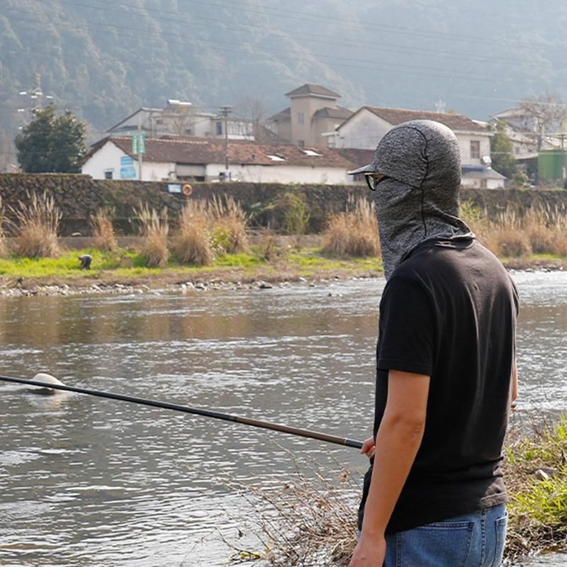 Outdoor Cycling Fishing Sun Protection Hood Face-Linen Grey